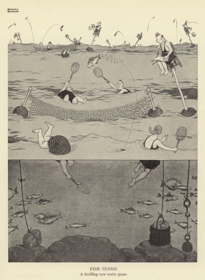 Fischtennis, ein aufregendes neues Wasserspiel von William Heath Robinson