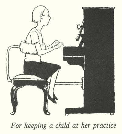 Um ein Kind bei ihrer Übung zu halten (Lithografie) von William Heath Robinson