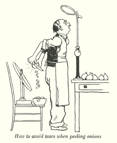 Wie man Tränen vermeidet, wenn man Zwiebeln schält von William Heath Robinson