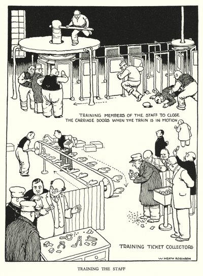 Illustration für Railway Ribaldry von W Heath Robinson von William Heath Robinson