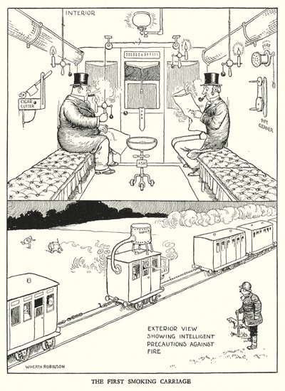 Illustration für Railway Ribaldry von W Heath Robinson von William Heath Robinson