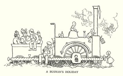 Illustration für Railway Ribaldry von W Heath Robinson von William Heath Robinson