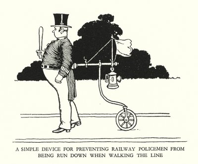 Illustration für Railway Ribaldry von W Heath Robinson von William Heath Robinson