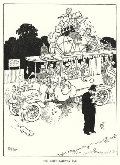 Illustration für Railway Ribaldry von W Heath Robinson von William Heath Robinson