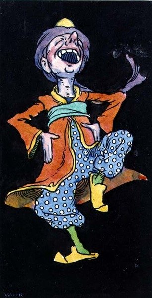 Lachender Mann in türkischer Tracht von William Heath Robinson