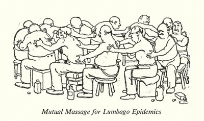 Gegenseitige Massage bei Lumbago-Epidemien von William Heath Robinson