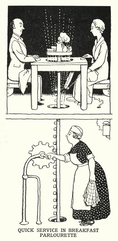 Schneller Service im Frühstücksraum von William Heath Robinson