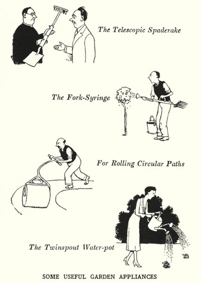 Einige nützliche Gartengeräte von William Heath Robinson
