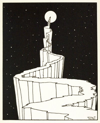 Der Weg zum Mond, aus Ein Buch der Bilder, veröffentlicht 1898 (Gravur) von William Heath Robinson