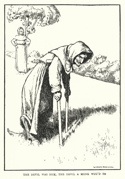 Der Teufel war krank, der Teufel wollte ein Mönch sein von William Heath Robinson