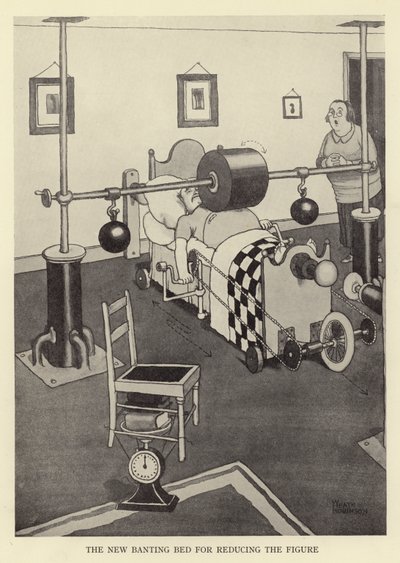 Das neue Banting-Bett zur Figurreduzierung von William Heath Robinson