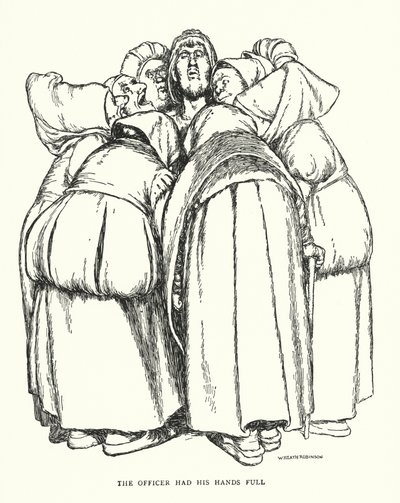 Der Offizier hatte alle Hände voll zu tun von William Heath Robinson