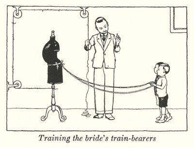 Die Brautjungfern der Braut trainieren (Lithografie) von William Heath Robinson