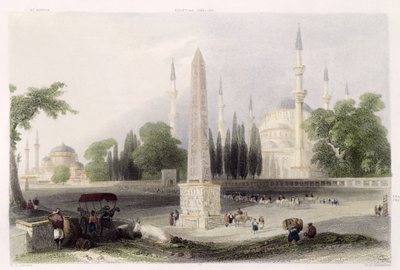 Ein ägyptischer Obelisk im Atmeidan oder Hippodrom, Istanbul, graviert von G.K. Richardson, ca. 1850 von William Henry Bartlett
