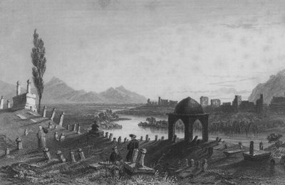 Friedhof und Mauern von Antiochia, das antike Anathoth, Blick nach Osten Richtung Aleppo von William Henry Bartlett