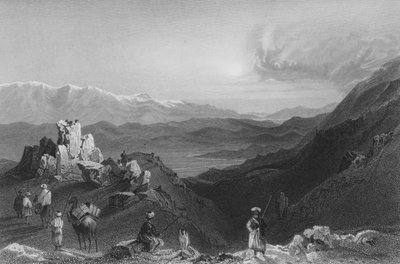 Djebel Sheich und Berg Hermon, vom Gipfel des Libanon von William Henry Bartlett