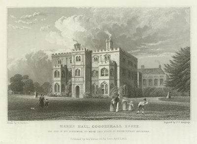 Marks Hall, Coggeshall, Essex, der Sitz von Mrs. Honeywood von William Henry Bartlett