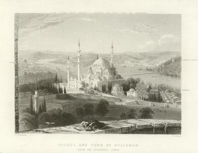 Moschee und Grab von Suleiman, Konstantinopel von William Henry Bartlett