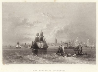 Der Mersey in Liverpool von William Henry Bartlett