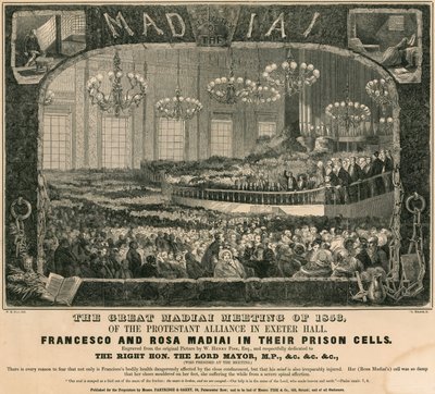 Das große Madiai-Treffen von 1853 der Protestantischen Allianz in Exeter Hall, London von William Henry Fisk