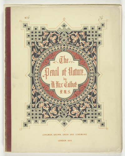Umschlag und Text aus "The Pencil of Nature," London, 1844 von William Henry Fox Talbot