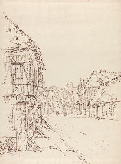 Blick auf eine Straße in einer französischen Stadt von William Henry Hunt