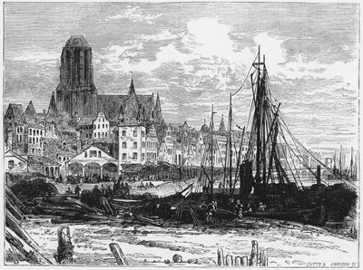 Ansicht von Frankfurt am Main mit der Weißfrauenkirche im Hintergrund, graviert von Cutts und Harrison von William Henry James Boot