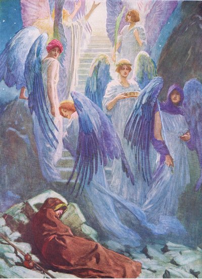 Jakobs Traum, aus Das Bibelbilderbuch, veröffentlicht von Thomas Nelson, ca. 1950 von William Henry Margetson