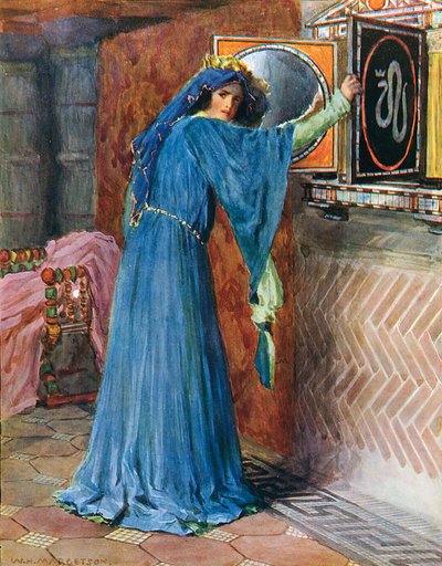 O magischer Spiegel an der Wand, Wer ist die schönste Dame im ganzen Land von William Henry Margetson