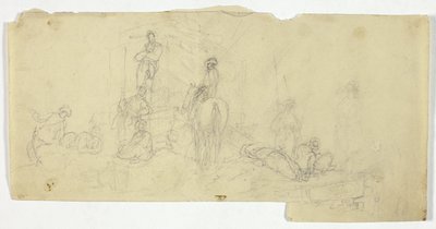 Gruppe von Bauern mit Mann auf Pferd von William Henry Pyne