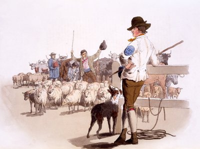 Hirten von Schafen und Rindern, aus The Costumes of Great Britain, veröffentlicht von Henry Miller, 1805 von William Henry Pyne