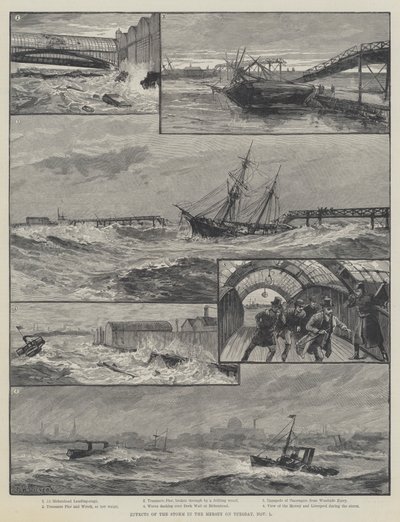 Auswirkungen des Sturms auf der Mersey am Dienstag, 1. November von William Heysham Overend