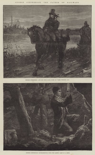 George Stephenson, der Vater der Eisenbahnen von William Heysham Overend