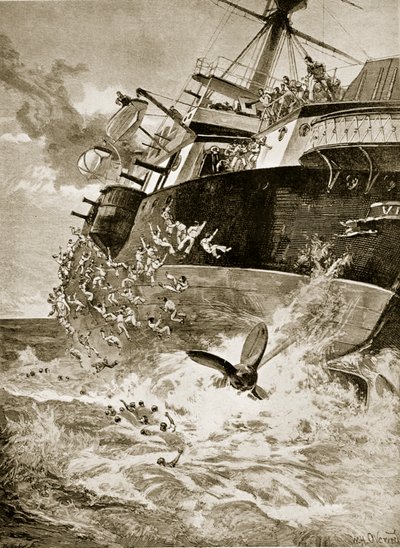 HMS Victoria kentert, 22. Juni 1893 von William Heysham Overend