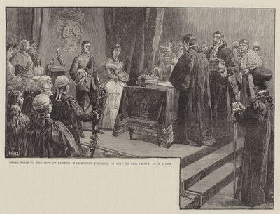 Staatsbesuch in der Stadt London, Verleihung der Freiheit der Stadt an den Prinzen, 8. Juni 1863 von William Heysham Overend