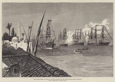 Die britische Flotte in Larnaca, Zypern, salutiert zum Geburtstag des Herzogs von Edinburgh von William Heysham Overend
