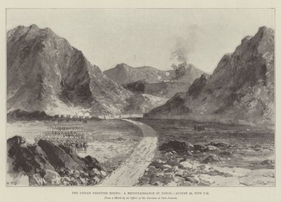 Der indische Grenzaufstand, eine Aufklärung in Kraft, 23. August, fünf Uhr nachmittags von William Heysham Overend