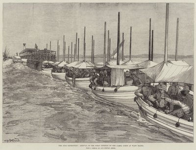 Die Nil-Expedition, Ankunft der ersten Division des Kamelkorps in Wady Halfa von William Heysham Overend