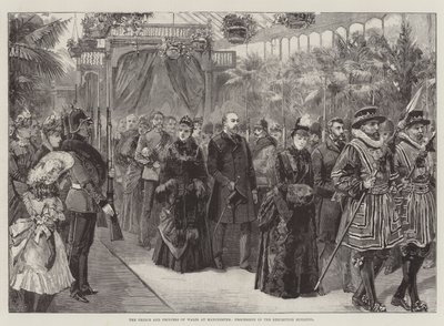 Der Prinz und die Prinzessin von Wales in Manchester, Prozession im Ausstellungsgebäude von William Heysham Overend