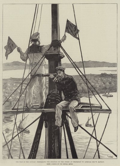 Der Krieg im Sudan, Signalisierung der Position des Feindes bei Trinkitat an Admiral Sir W. Hewett von William Heysham Overend