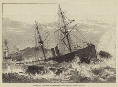 Wrack des Dampfschiffs St. Lawrence am Paternosterriff, westlich vom Kap der Guten Hoffnung von William Heysham Overend