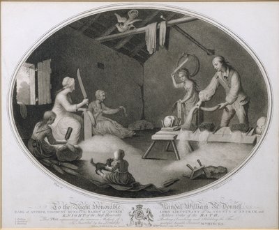 Die übliche Methode des Beetlings, Scutchings und Hacklings des Flachses, Tafel IV aus 