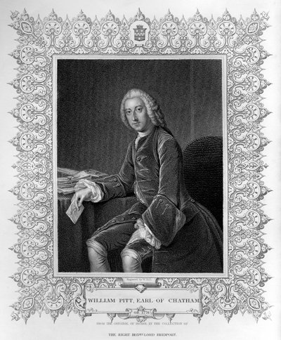 Porträt von William Pitt, 1. Earl of Chatham, graviert von William Holl dem Jüngeren (1807-71) von William Hoare