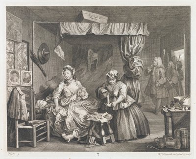 Der Fall einer Dirne, entworfen 1732, gedruckt 1744 (Geschenk von Lloyd Spencer) von William Hogarth