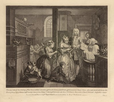 Der Lebensweg eines Wüstlings, Platte V, Juni 1735 von William Hogarth