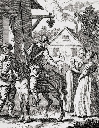 Don Quijote und Sancho Panza in einem Gasthaus, veröffentlicht 1798 von William Hogarth