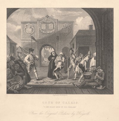Tor von Calais, graviert von William Radclyffe (1783-1855) von William Hogarth