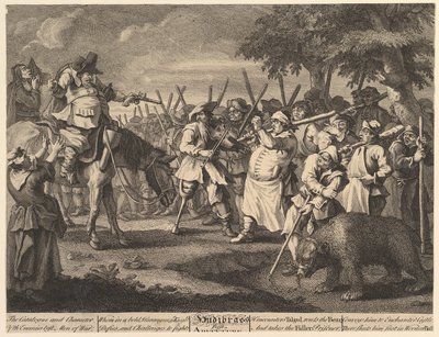 Hudibras erstes Abenteuer, zwölf große Illustrationen für Samuel Butlers Hudibras..., Februar 1725-26 von William Hogarth