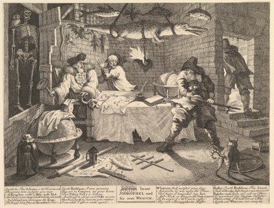 Hudibras schlägt Sidrophel und seinen Mann Whacum von William Hogarth