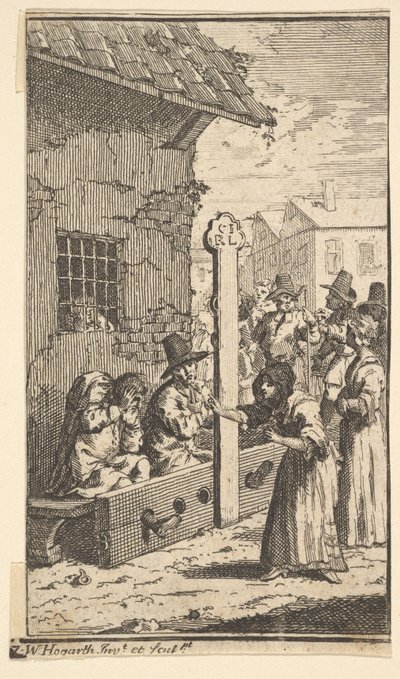 Hudibras in Bedrängnis Siebzehn kleine Illustrationen für Samuel Butlers Hudibras, no..., 1721-26 von William Hogarth